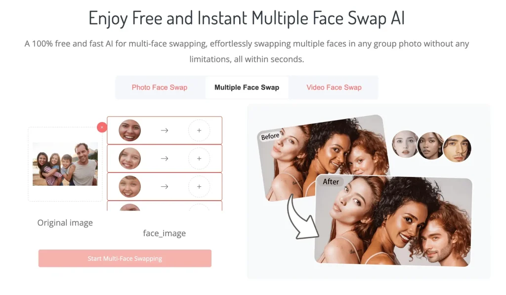 Step 1 swap multiple faces