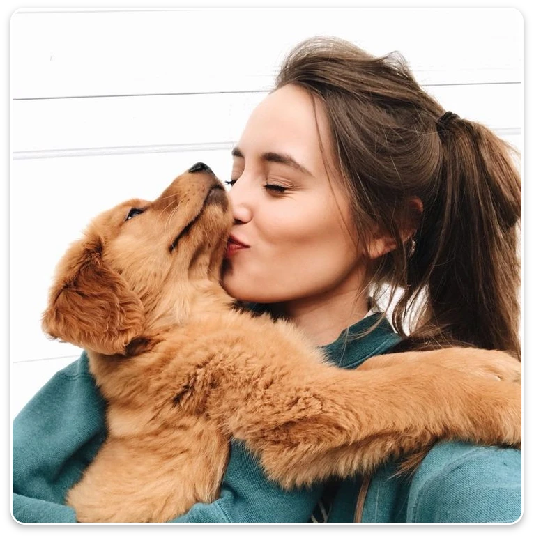 Kiss with pet
