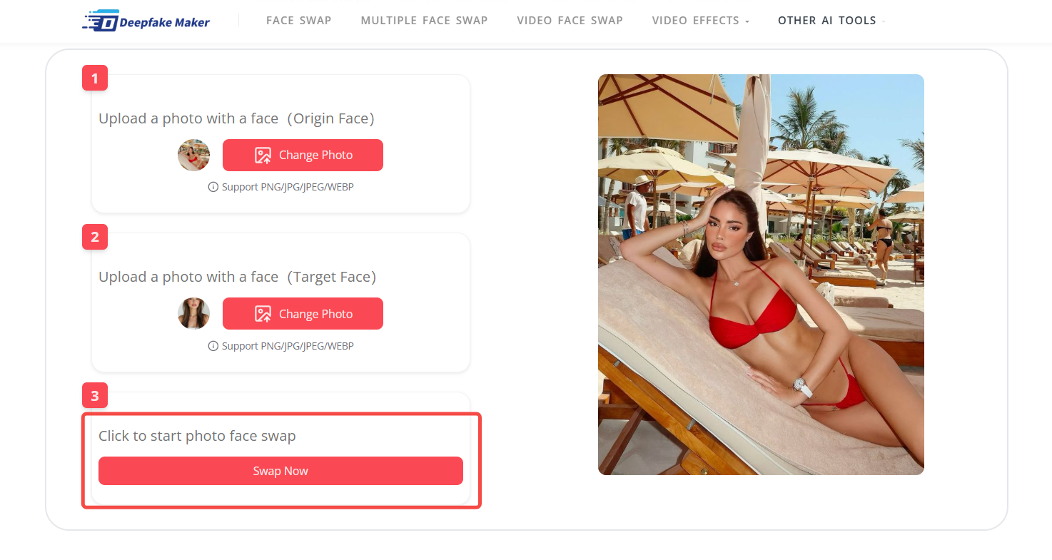 Click “Swap Now” to Generate and Download
