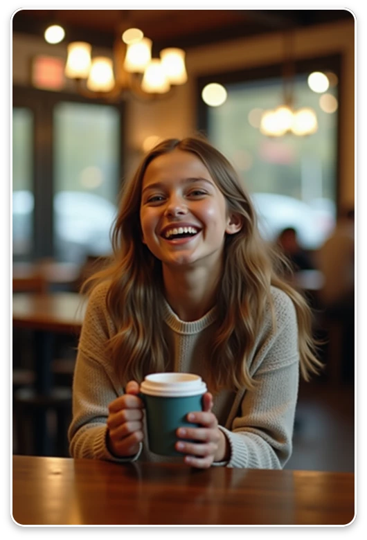  Candid Laugh at a Café