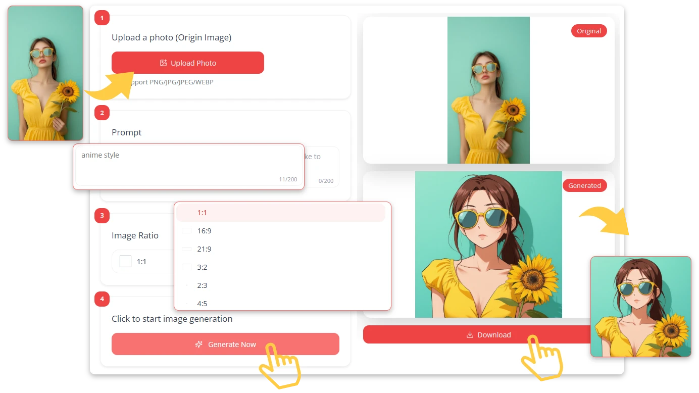 How to Use the AI Anime Photo Generator